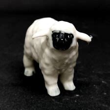 Buy Farm Animal Ceramic Sheep Lamb Figurine Hand Painted Miniature ...