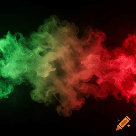 Abstract green and red smoke on black background on Craiyon