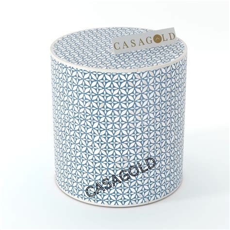 Florida Inlay Drum Side Table - Geometric Floral – CasaGold