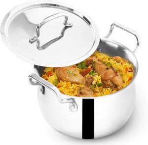 The Indus Valley Triply Stainless Steel Casserole Handi type with SS ...