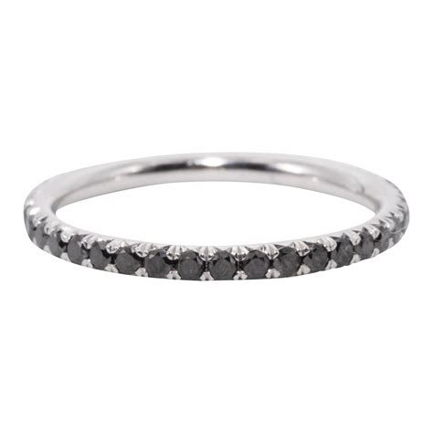 White Gold Eternity Ring with Black Diamonds For Sale at 1stDibs