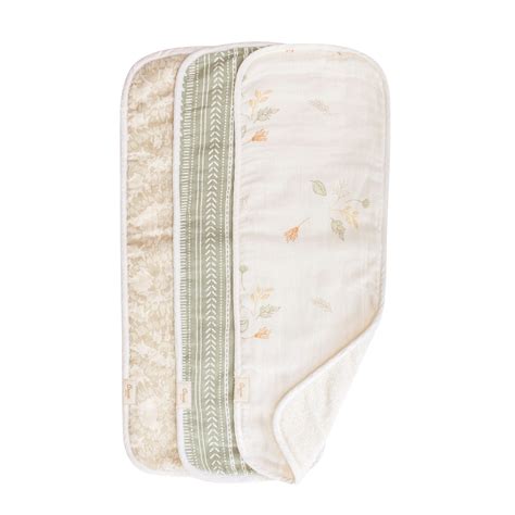 Crane Baby Burp Cloth Set - Willow Dainty Leaf – Abracadabra