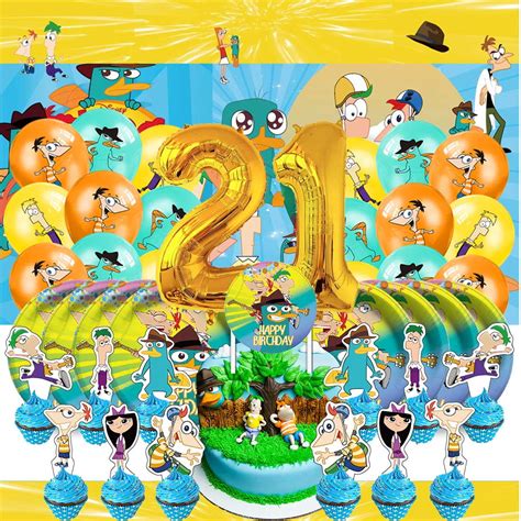 Phineas and Ferb Balloons Party Supplies 21th Decor Tableware Birthday ...