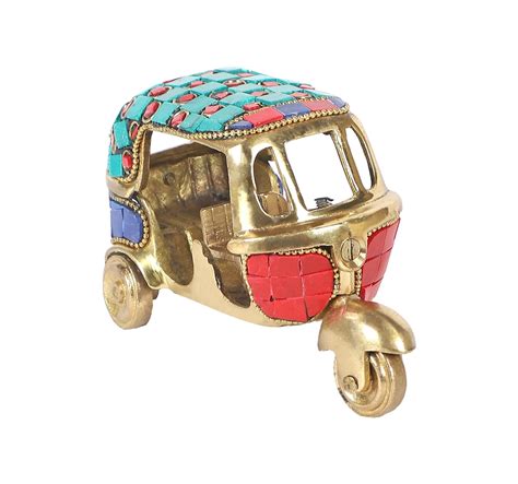 Amazon Brand - Umi Gemstone Work Vintage Brass Auto Rickshaw Miniature ...