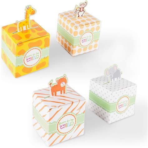 Buy Born To Be Wild Party Favor Box, Cute Jungle Themed Zoo Animals for ...
