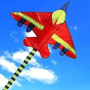 Outdoor Fighter Jet Kite- Easy Flying Two Color Aircraft/Plan Kite ...