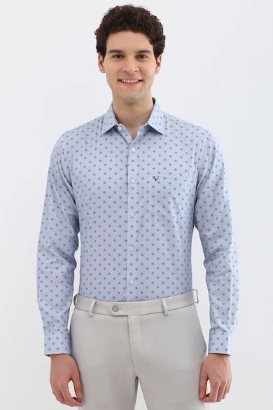 Buy Men Blue Regular Fit Printed Full Sleeves Formal Shirt Online ...
