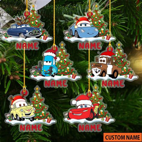 Personalized Lightning Mcqueen Christmas Ornament, Xmas Disney Cars ...