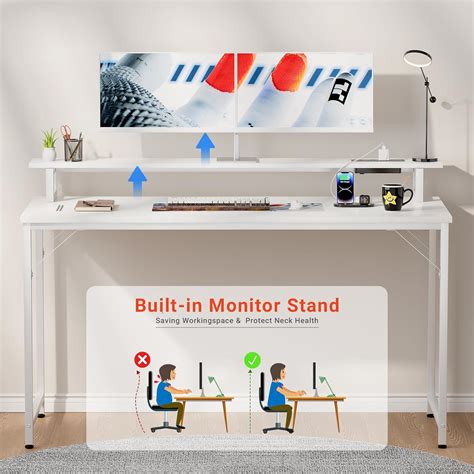 ISunirm 47 inch Computer Desk with Power Outlets, Gaming India | Ubuy