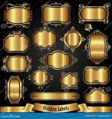 Golden Labels Vector Illustration | CartoonDealer.com #57588582