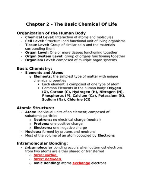 BIO 213 - Chapter 2 - Lecture - Chapter 2 – The Basic Chemical Of Life ...