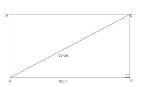 2. The length of a rectangle is 16 cm and the length of its diagonal is ...