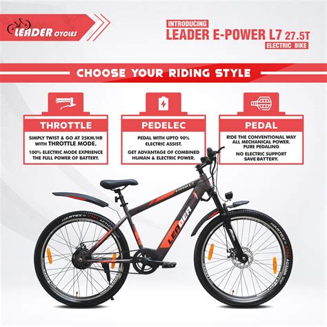 Shop E-Power L7 27.5T Electric Cycle Online Leader Bicycles