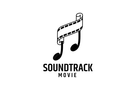 Notatka muzyczna i logo rolki filmu płaska konstrukcja proste unikalne ...
