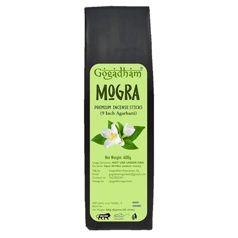 Gogadham® Mogra Premium Incense Sticks - Low Smoke and Fresh Fragrance ...