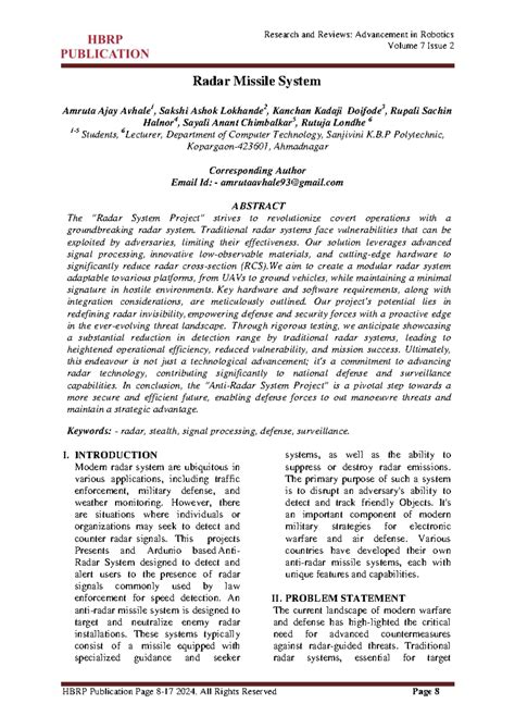 Radar Missile System -Formatted Paper - Volume 7 Issue 2 Radar Missile ...