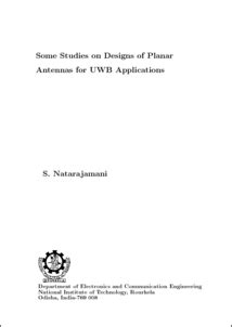 Some studies on designs of planar antennas for UWB applications - ethesis