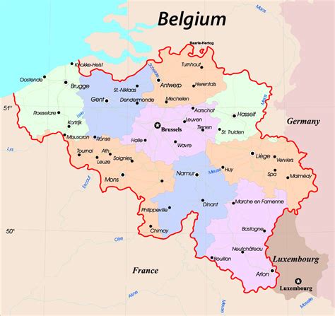 Belgium political map outline