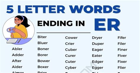 489 Common 5 Letter Words Ending in ER • 7ESL
