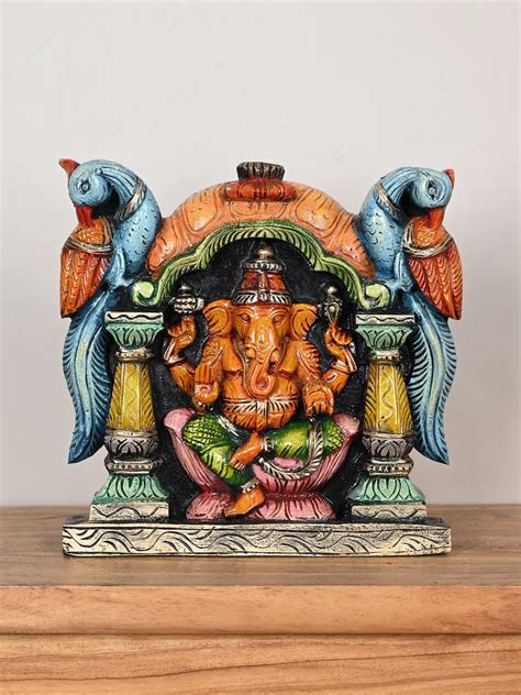 Lord Ganesha wooden wall mount 12" – Sengottuvel Wood Carvings