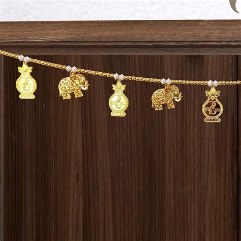 CREYENTES® Toran for Door Entrance Latest Golden Elephant with Shubh ...