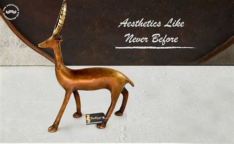 Buy Two Moustaches Vintage Standing Deer Brass Showpiece Online at Low ...