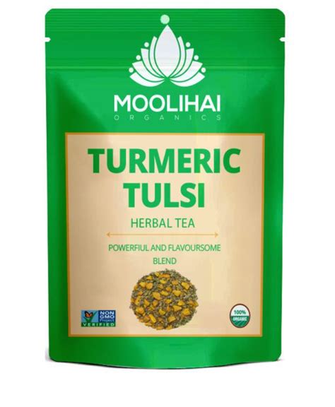 Turmeric Tulsi Herbal Tea - 100gm - Moolihai India