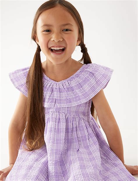 Buy Pure Cotton Gingham Dress at Marks & Spencer