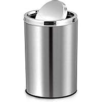 Robustt Swing Lid Dustbin - 10L | Silver Stainless Steel Trash Can | 8 ...