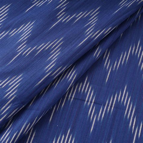 Blue Pochampally Ikat Weave Cotton Fabric