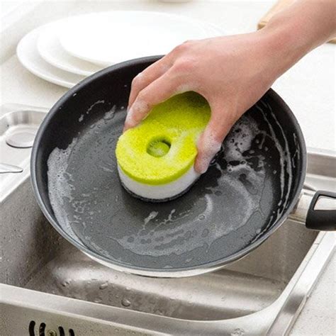 Dishwashing Scouring Sponge with Soap Dispensing Capsule (Set of 3 ...