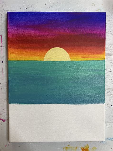 Simple Paintings Of Sunsets Over Beach 30 Easy Seascape Painting Ideas