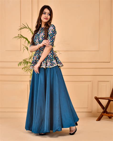 French Blue Lehenga Dress – Dresence - Buy Best Quality Designer Suit ...
