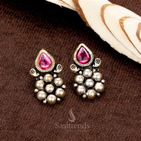 Kolapuri Oxidised Mangalsutra Jewellery Set with Stone - Sasitrends