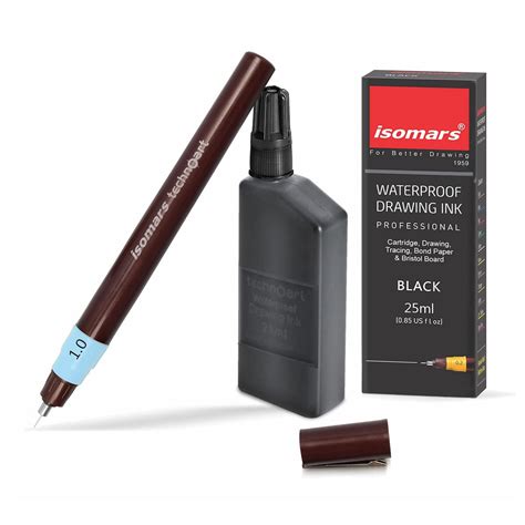 Isomars Technoart 1.0mm Technical Drawing Pen with Waterproof Black Ink