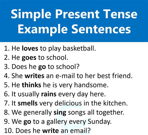 70+ Example Sentences of Present Simple Tense in English
