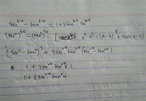 sec^6x-tan^6x=1+3 tan^2x sec^2x - Brainly.in