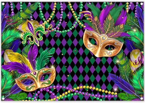 Amazon.com : Swepuck 7x5ft Mardi Gras Photography Backdrop Masquerade ...