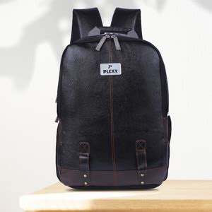 PLEXY Fauxy Leather Water Resistant Anti Theft Laptop Backpack 33 L ...