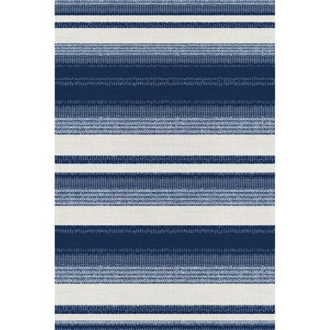 American Art Decor Denim Striped Decorative Vinyl Floor Mat - Overstock