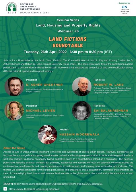 Seminar Series on Land, Housing and Property Rights Webinar #6, Land ...