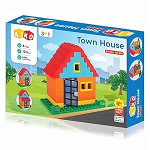 AIKO Town House Building Blocks for Kids (120 Pcs) - 3 in 1 DIY ...