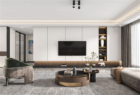 新中式大平层家装全景 - 效果图交流区-建E室内设计网