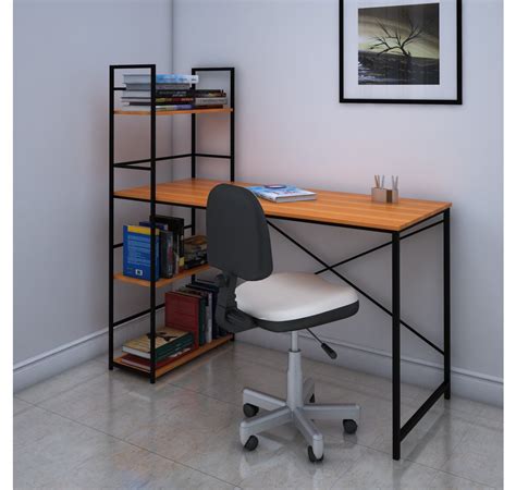 @home By Nilkamal Dalton Study Table with Book Shelf (Walnut) : Amazon ...
