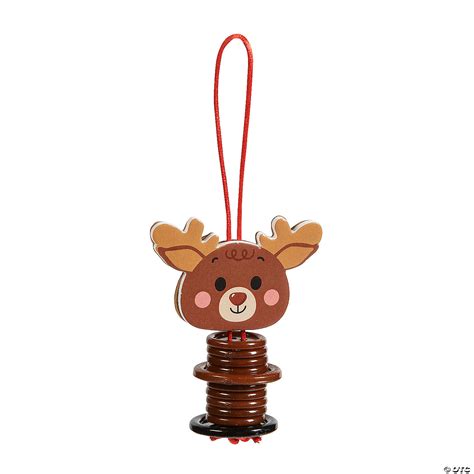1 3/4" x 2 1/2" Reindeer Ornament Brown Plastic Stacked Button Craft ...