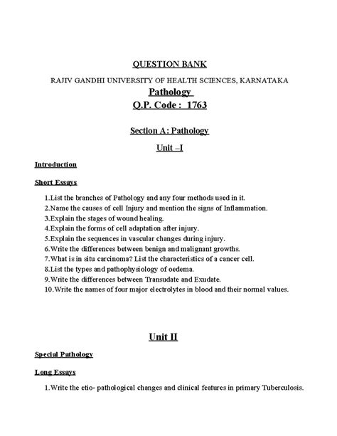 1763 Pathology Question Bank: Comprehensive Study Guide and Essays ...