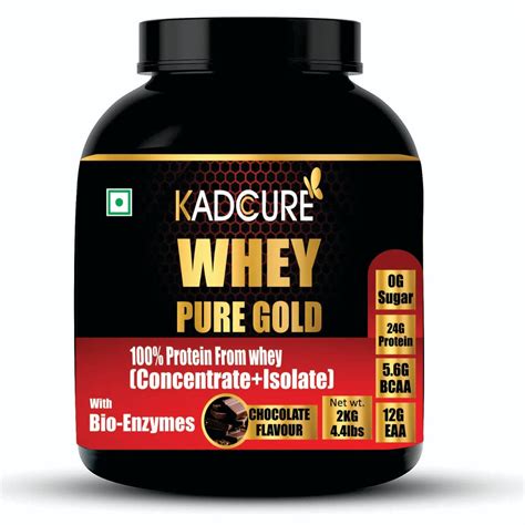 Kadcure Whey Pure Gold Chocolate Flavour Protein Powder For 100% Immune ...