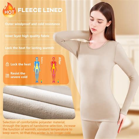 Women’s 2‑Piece Fleece Lined Thermal Underwear for Winter | SANNIDHI ...