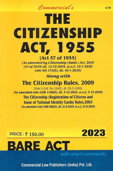 The Citizenship Act 1955 – M&J Services - The Eclectic Law Bookstore