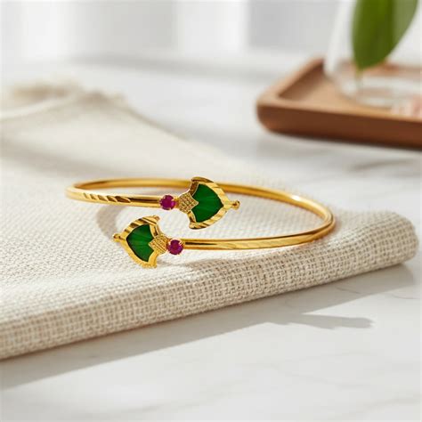 Gold Plated Traditional Kerala Palakka Style Cuff/Bangle - Festive ...